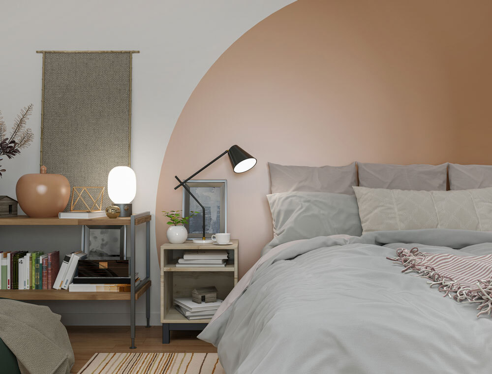 color-block-tendance-deco-chambre-habillage-tete-de-lit-artisan-peintre-ille-et-vilaine