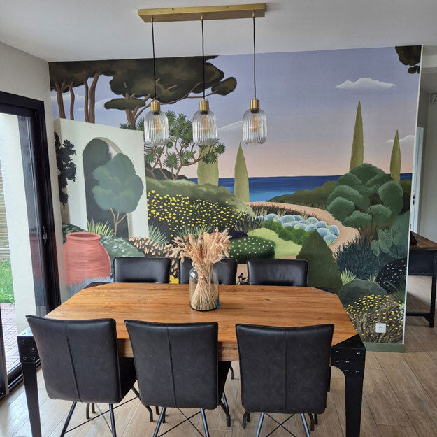 esprit-deco-pose-papier-peint-panoramique-jardin-mediterraneen-dimotier
