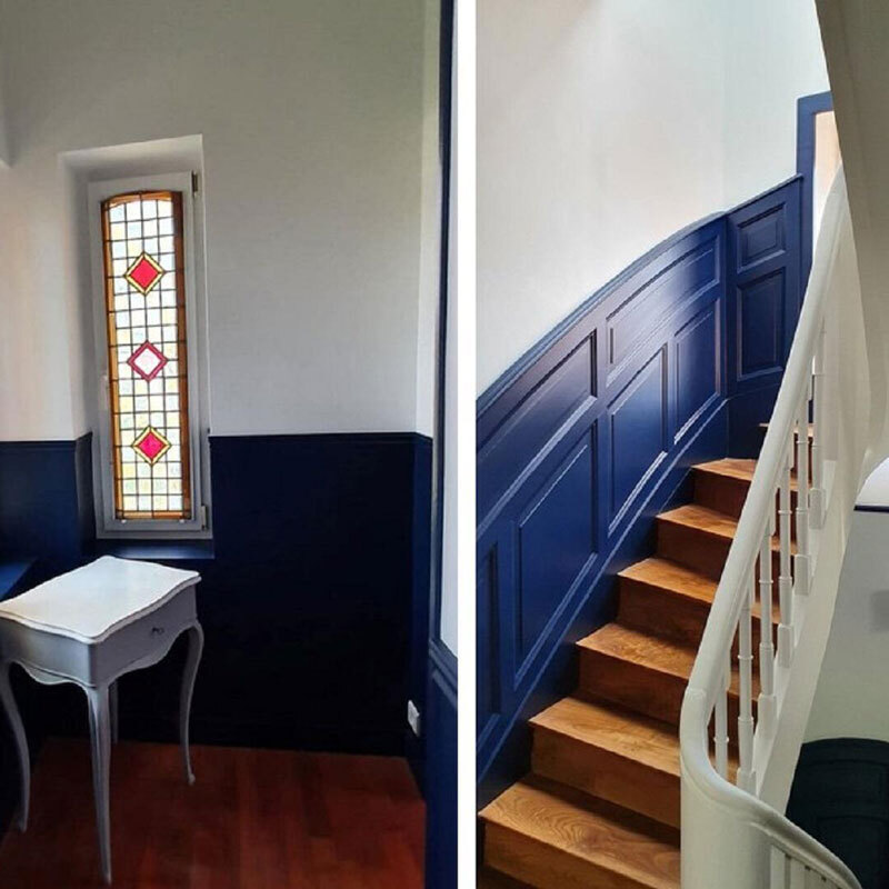 peinture-bleu-nuit-renovation-cage-escalier-style-1900-fougeres-ille-et-vilaine
