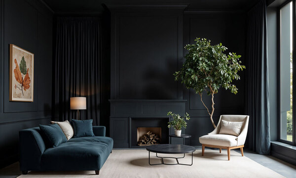 peinure-mate-noire-salon-design-conseil-professionnel